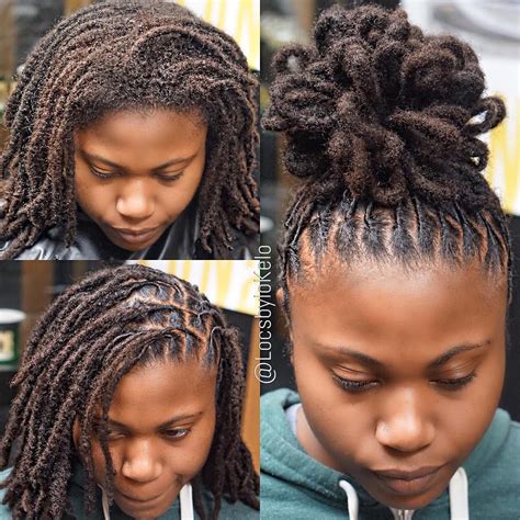 medium length loc styles|locs with loose ends.